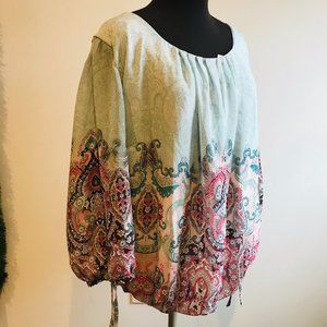 Dressbarn Flowy 3/4 Sleeve Top